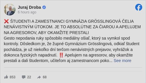 Atak nożownika w słowackiej szkole: dwie osoby nie żyją, jedna w stanie krytycznym