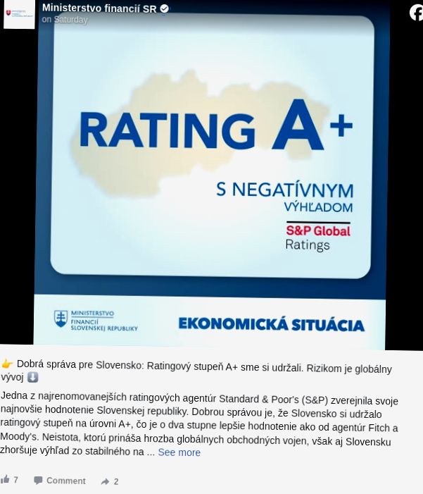 Słowacja zachowuje rating A+ – na razie – podczas gdy globalne problemy zaciemniają przyszłość